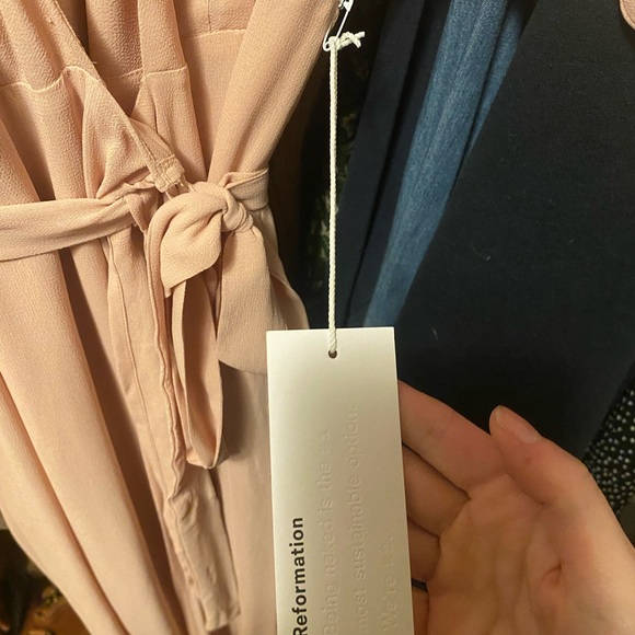 New With Tags NWT Reformation Blush Pink Winslow Wrap Dress - Picture 5 of 8